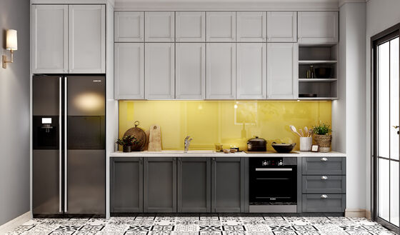 Custom Wooden Kitchens Furniture Moderne Walnut Solid Wood Kitchen Cabinets