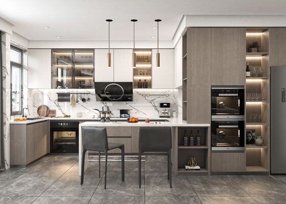 Custom Modern Luxury Wood Melamine Kitchen Storage Cabinets White Shaker