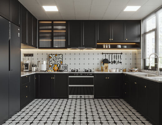 Custom Modern Luxury Wood Melamine Kitchen Storage Cabinets White Shaker