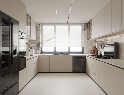 Custom Modern Luxury Wood Melamine Kitchen Storage Cabinets White Shaker