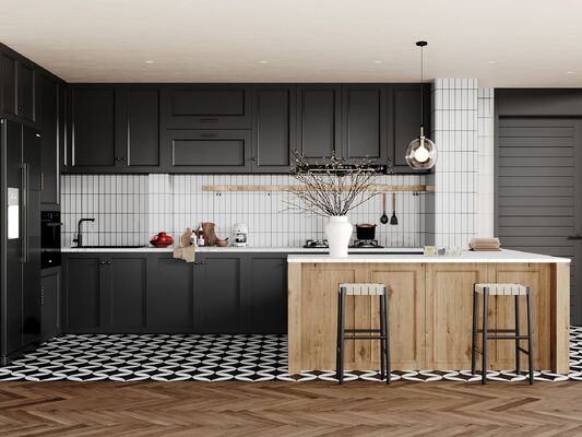 Manufacturer Cupboard Design Corner Freestanding Pantry Kitchen PVC Cabinets