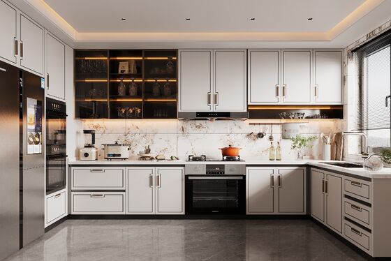 Customized Modular Modern MDF Plywood Furniture Lacquer Kitchen Cabinets
