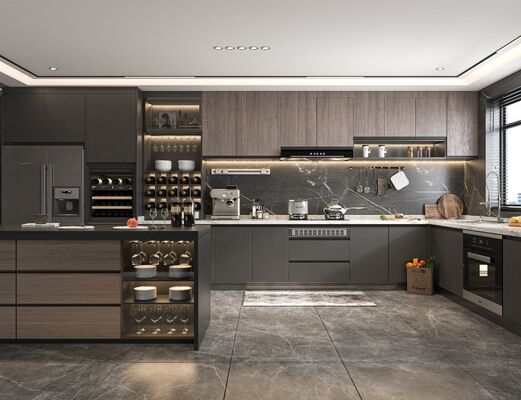 Customized Modular Modern MDF Plywood Furniture Lacquer Kitchen Cabinets