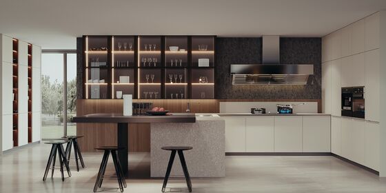 Modern Kitchen Melamine Cabinets Customized Cabinetry Sets Hotel Renovations