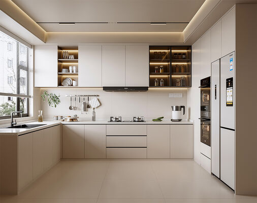 Foshan Factory Matt White Kitchen Cabinet Customized