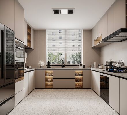 Foshan Factory Matt White Kitchen Cabinet Customized