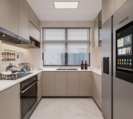 Full Wall Custom Kitchen Furniture Lacquer Finished Plywood Kitchen Cabinet