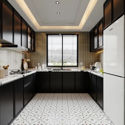 Hidden Drawer Guide Rail European Matt White Kitchen Furniture Kitchen Cabinets