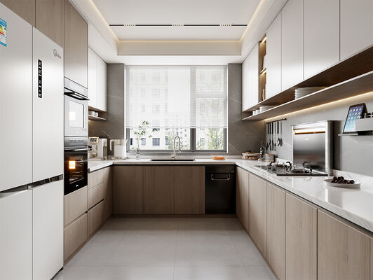 Modern Shaker Door Kitchen Laminate Painted Kitchen Cabinets With Wall Units