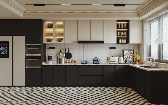 Furniture Storage Soft Closing Home Complete LED Light Cupboard Kitchen Cabinets
