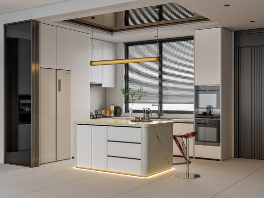 Lacquer Kitchen Island Furniture Cocina White Shaker Modular Kitchen Cabinet
