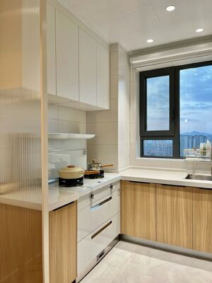 Corner Countertop And Drawer Luxury Furniture Teak Kitchen Cabinet