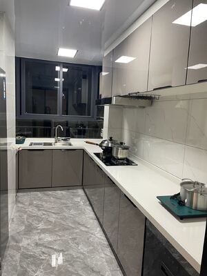 Laminate Kitchen Cabinet Sets With Clear Glass Door Panel Wall Cabinets