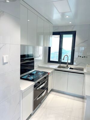 Laminate Kitchen Cabinet Sets With Clear Glass Door Panel Wall Cabinets