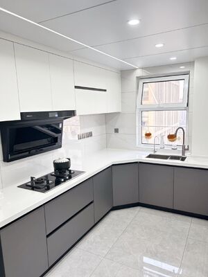 Modular Kitchen Cabinet Design With Rta Lacquer Finish For Residence