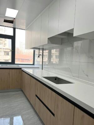 Modern Kitchen Cabinet with Marble Countertop for Apartments