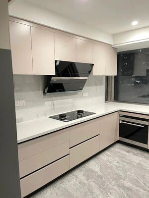 Custom Shaker Style Particle Board Kitchen Cabinets in Vibrant Colors