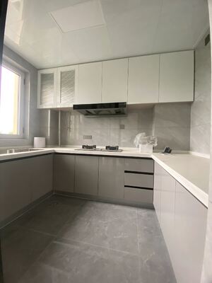 Modern Kitchen Cabinet with Melamine Plywood Customizable Design