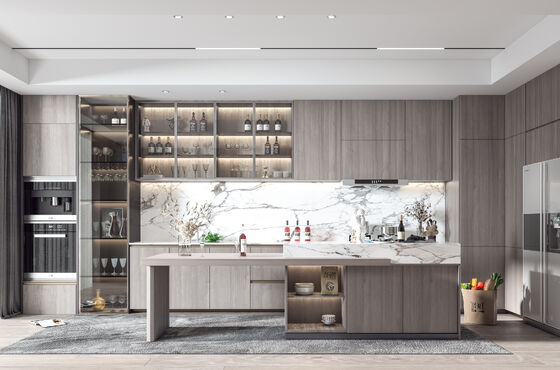 Custom Kitchen Cabinet Modern Modular Built-In Wood Cupboard For Home