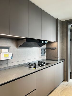Modern Kitchen Cabinets Custom Wood Style with Artificial Marble