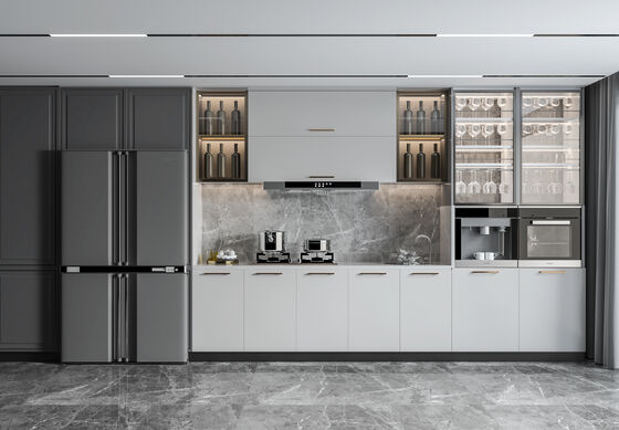 Modern MDF Kitchen Cabinet with High Gloss Lacquer Finish