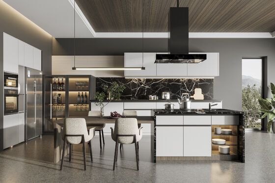 Modern MDF Kitchen Cabinet with High Gloss Lacquer Finish
