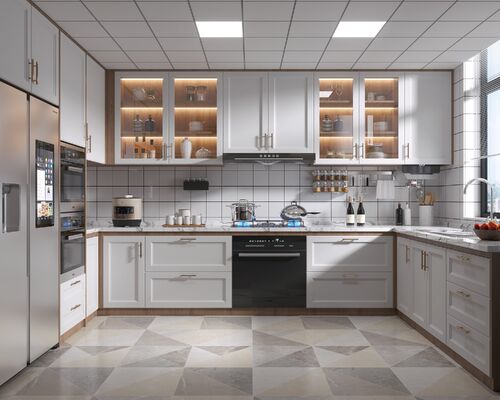 Modular Kitchen Cabinets MDF Plywood Custom Sizes