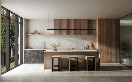 Modern Matt Gray Modular Kitchen Cabinet for Apartments