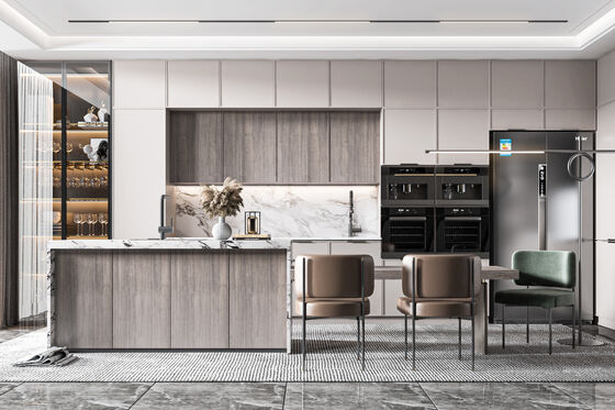 Modern Matt Gray Modular Kitchen Cabinet for Apartments