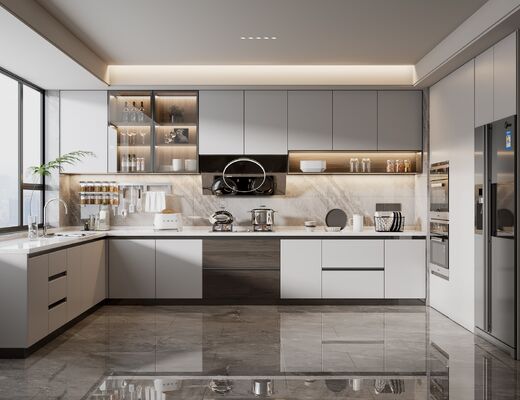Modern Kitchen Cabinet with MDF Carcase and Blum Hardware