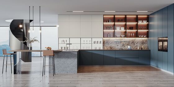 Modern Modular Kitchen Cabinet with MDF Door & Particle Board Carcase