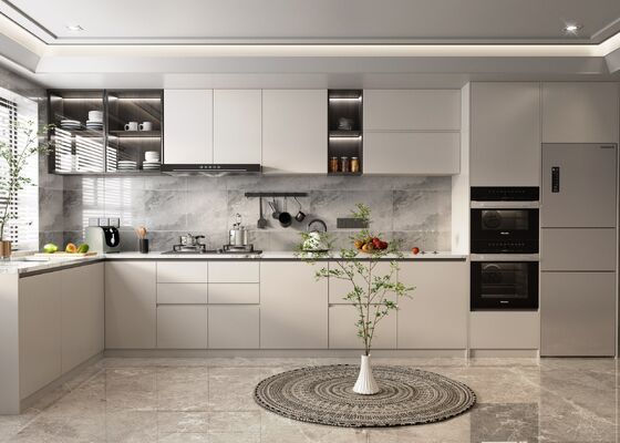 Modern Kitchen Cabinet Set with Sink Faucet and Accessories