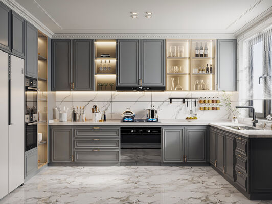 Modular Kitchen Cabinet with Drawer Basket for Residence Hotel
