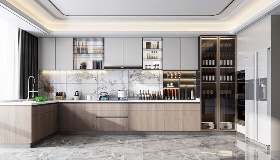 Modern Modular Kitchen Cabinet MDF Plywood Storage