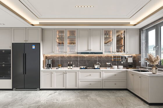Fireproof Modular Kitchen Cabinet with Sink and Appliances