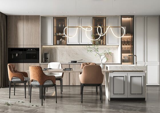 Modern Kitchen Cabinet Custom Wooden Modular Design