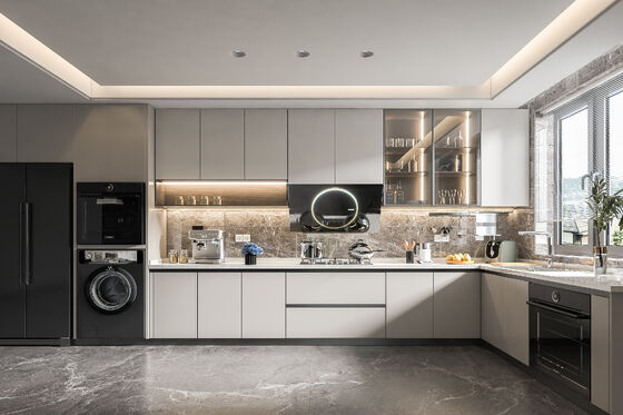 Modern Kitchen Cabinet Modular Minimalist Design MDF Plywood