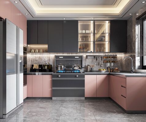 Modular Kitchen Cabinets MDF Plywood Customizable Design