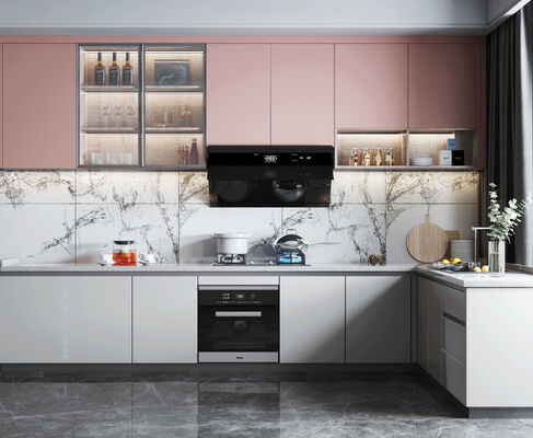 Modern Grey Modular Kitchen Cabinet with Melamine Carcase