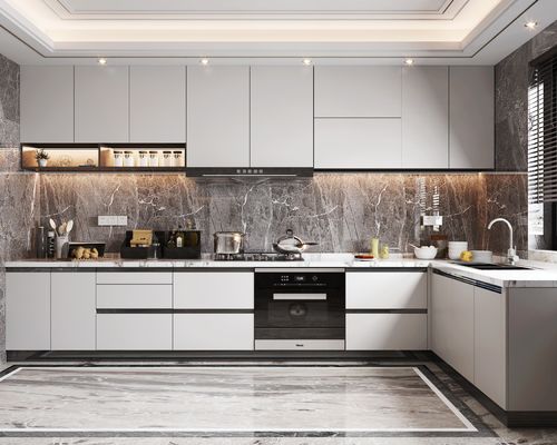 Custom Modern Furniture High Gloss Kitchen Cabinets Factory Set  Made In China