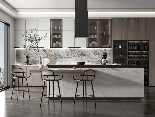 Kitchen Cabinets Luxury Ash Wood Design With Soft-Close Hinges Countertop