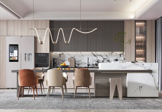 Luxury Style Kitchen Cabinet With Acrylic Lacquer Door Plywood For Villas
