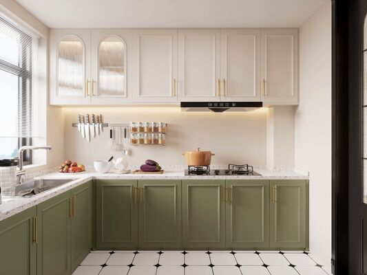 Luxury Style Kitchen Cabinet With Acrylic Lacquer Door Plywood For Villas