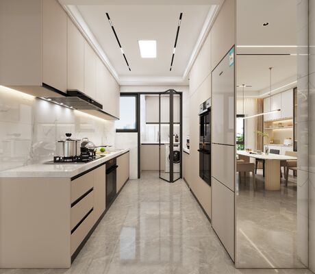 Residential Custom Kitchen Modern Modular cabinet Design Laminate Countertop
