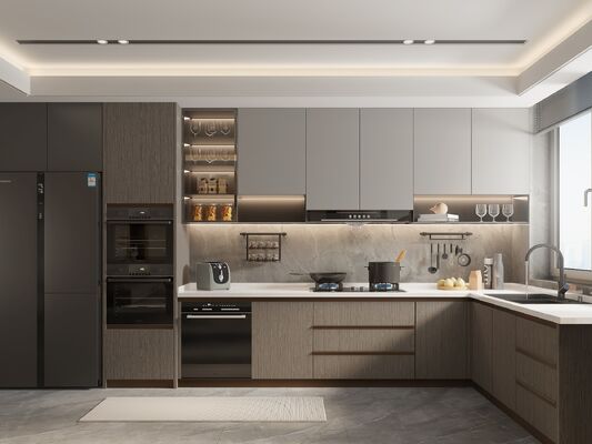 Hotel Project Modular Shaker Design Furniture Island Pantry Kitchen Cabinet Unit