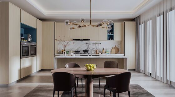 Barbados Hotel Project Customized Modern Kitchen Cabinet Furniture