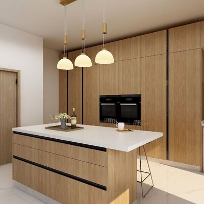 Quality Prefabricated Modern Kitchen Cabinet Furniture Buildin Pantry Complete Plywood factory