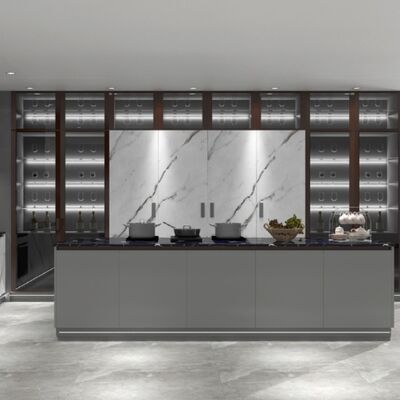 Quality Woodgrain Modern Kitchen Cabinet Unassembled Handleless Furniture factory
