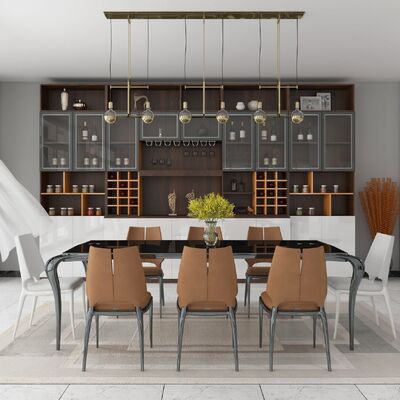 ODM Corner Dining Room Cabinet Sideboard Buffet Table Wood Tabletop